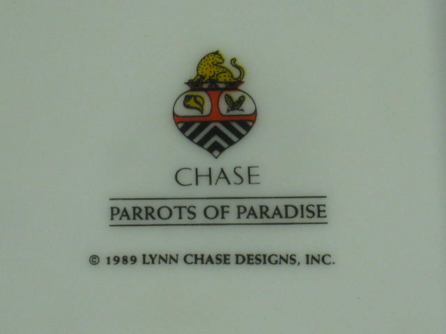 1989 Lynn Chase Designs China Parrots Of Paradise 9" Square Buffet Dish Bowl NR! 7