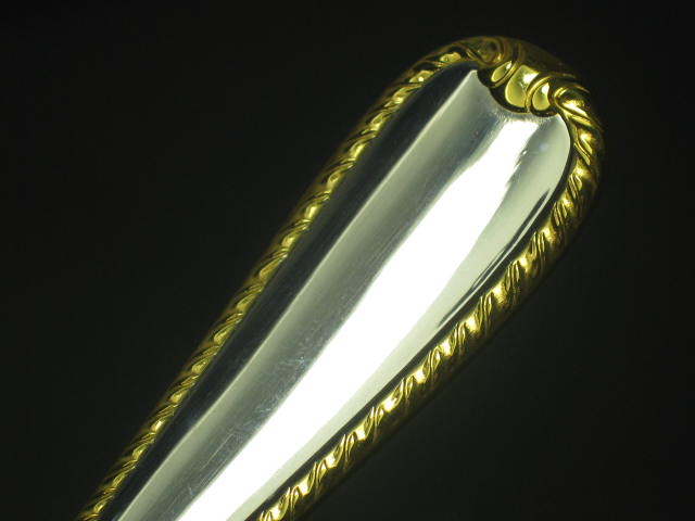 25-Pc Set Gorham Stainless Golden Ribbon Edge Flatware For 5 Forks Spoons Knives 1