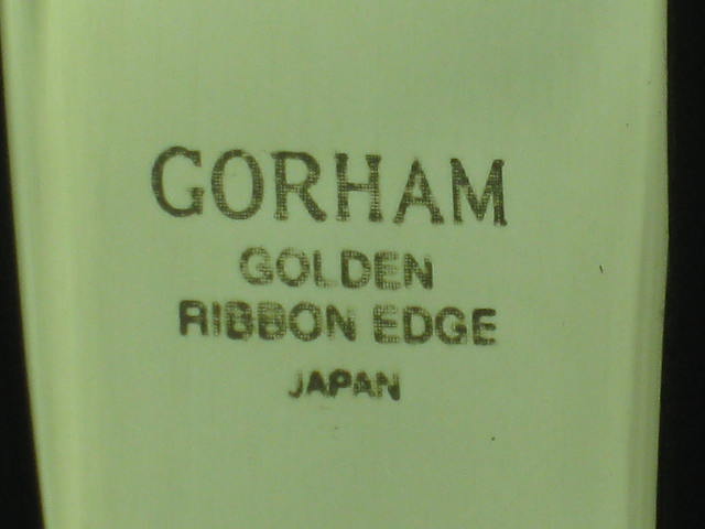 25-Pc Set Gorham Stainless Golden Ribbon Edge Flatware For 5 Forks Spoons Knives 4