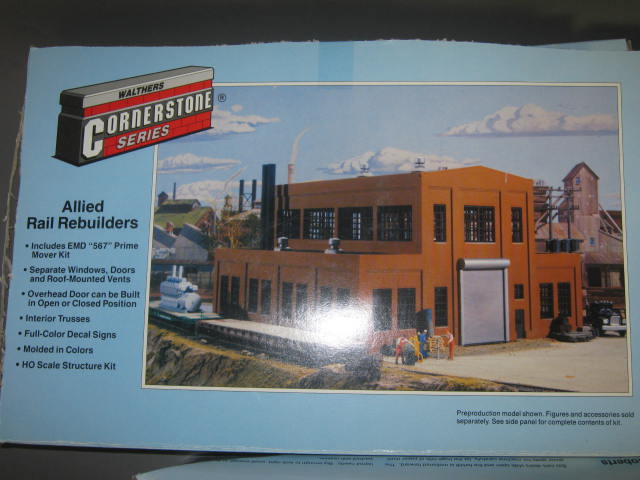 Walthers Cornerstone Lot HO Scale Structure Kit Sawmill Bank Printing Power Rail 1