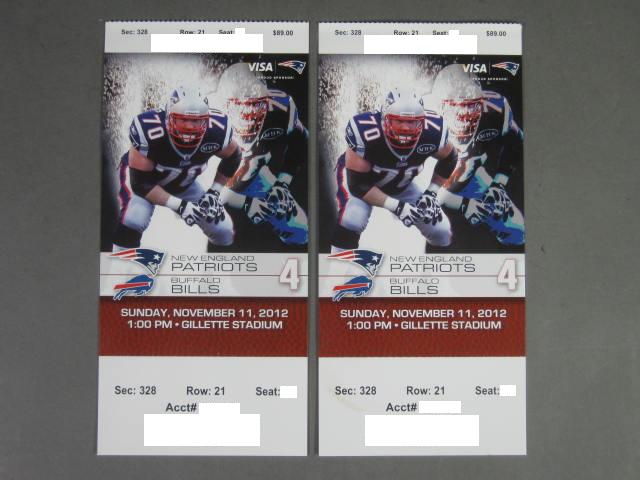 2 New England Patriots Buffalo Bills Tickets 11/11 Gillette Stadium NO RESERVE!