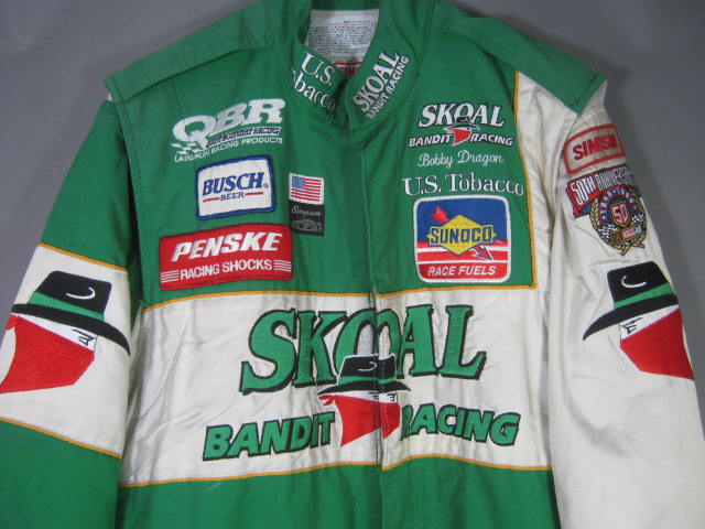 Simpson Bobby Dragon Skoal Bandit Vermont Stock Car Racing Uniform Suit +Patches 1