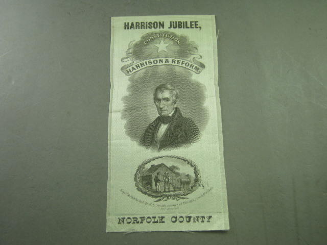 1840 William Henry Harrison & Reform Jubilee Norfolk County Silk Campaign Ribbon