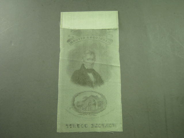 1840 William Henry Harrison & Reform Jubilee Norfolk County Silk Campaign Ribbon 3
