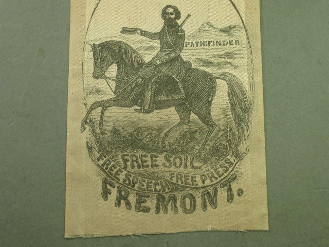 1856 John Fremont & William Dayton Silk Campaign Ribbon Free Soil Speech Press 2