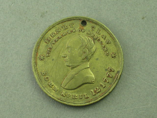 1844 Henry Clay Campaign Token Medal Farmer Of Ashland Patriotic Peoples Rights