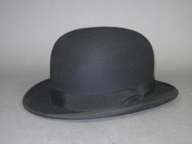 Vintage Stetson Feather Weight Hat Bowler Derby Size 7 1/8 Youngs New York NR! 1