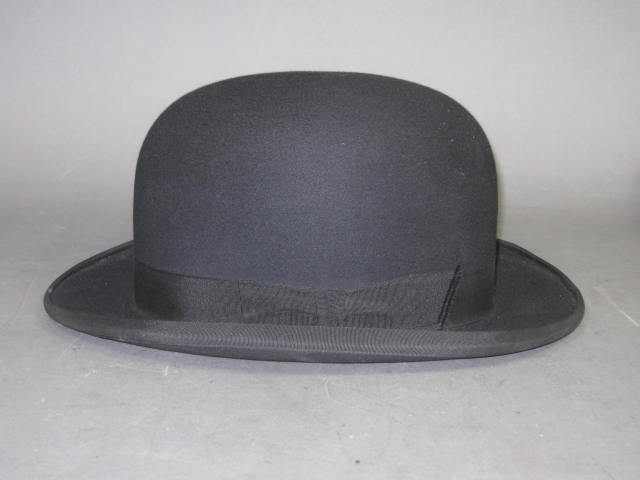 Vintage Stetson Feather Weight Hat Bowler Derby Size 7 1/8 Youngs New York NR! 2