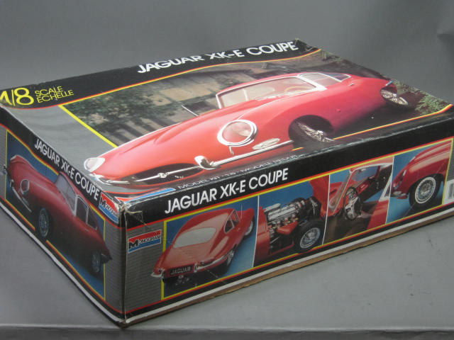 Vintage 1987 Monogram #2612 Jaguar XK-E Coupe 1/8 Scale Model Kit Unbuilt NR! 1
