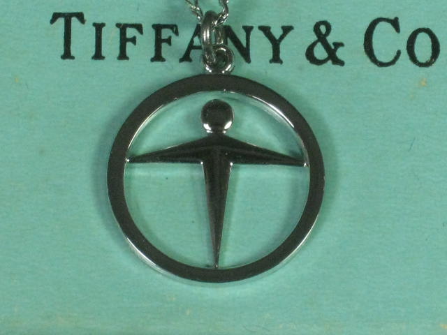 Vtg Tiffany & Co Sterling Silver Round Pendant Necklace Goddess? Never Worn! NR! 1