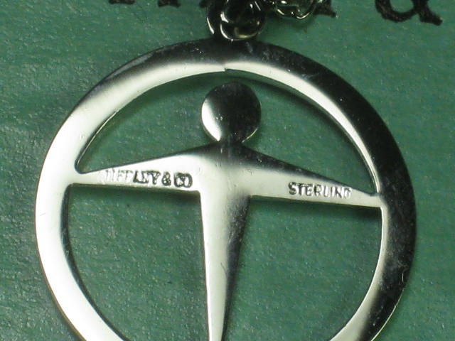Vtg Tiffany & Co Sterling Silver Round Pendant Necklace Goddess? Never Worn! NR! 2