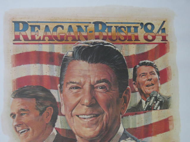 1984 Ronald Reagan George Bush Jugate Campaign Poster Bringing America Back! NR! 1