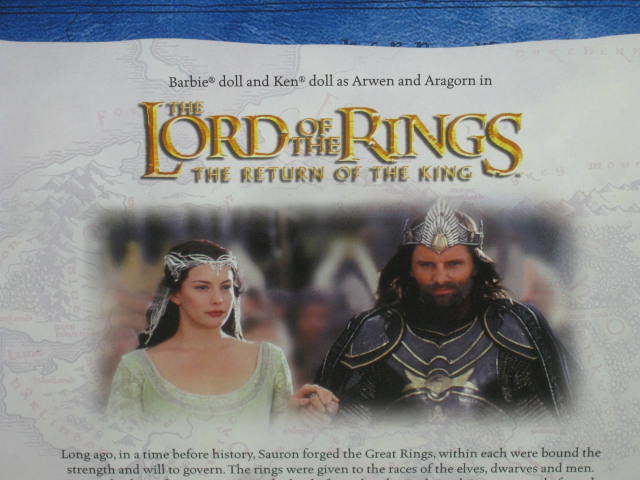 2003 Barbie Arwen Ken Aragorn Lord Of The Rings Return King LOTR ROTK Giftset NR 4