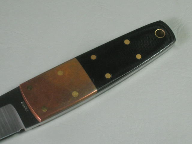 Custom Hand Made Raleigh Tabor Tanto Knife 3.5" Blade Carbon & Copper Handle NR! 3