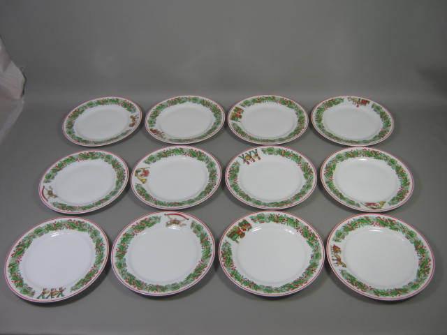 12 Vista Alegre Portugal Xmas Magic Porcelain Dessert Salad Luncheon Plates Set