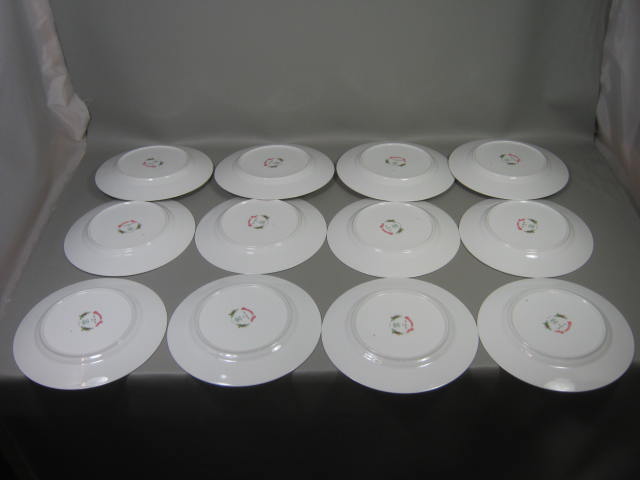 12 Vtg 1987 Vista Alegre Portugal Xmas Magic Fine Porcelain Dinner Plate Set Lot 7