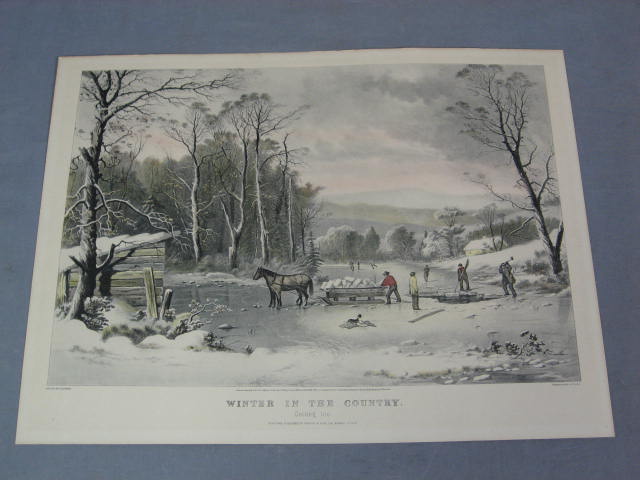 Currier & Ives Winter In The Country Getting Ice Print