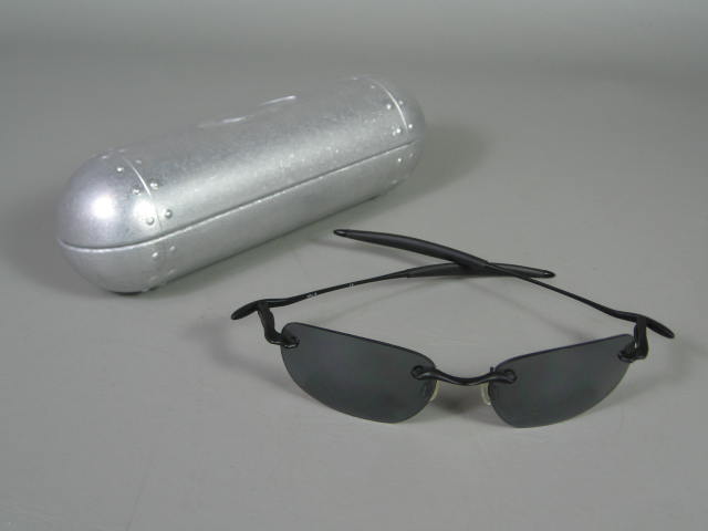 Oakley Why 8 Rimless Sunglasses Polarized Lenses Black Frames +Silver Vault Case