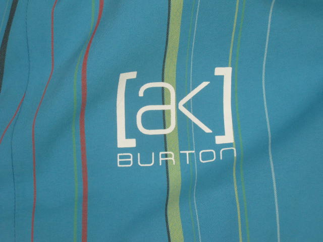 Mens Burton AK 2 L Stagger Goretex Jacket Size Medium Blue Striped Jaquard NR! 1