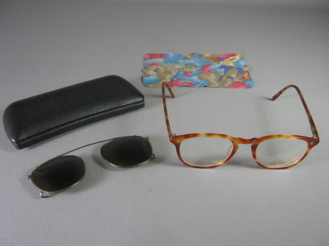 RARE Vtg 80s Oliver Peoples Finley Eyeglasses Glasses +Orig Sunglass Clip +Case