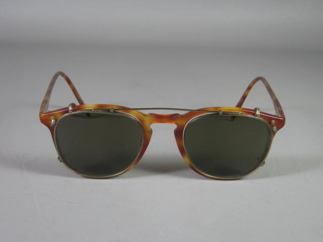 RARE Vtg 80s Oliver Peoples Finley Eyeglasses Glasses +Orig Sunglass Clip +Case 11