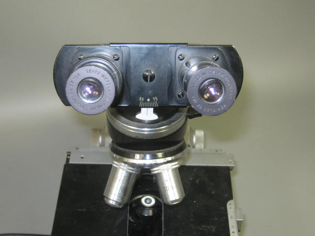 Vtg Ernst Leitz Wetzlar Germany Binocular Microscope W/ 4 Objective Lenses NR! 2