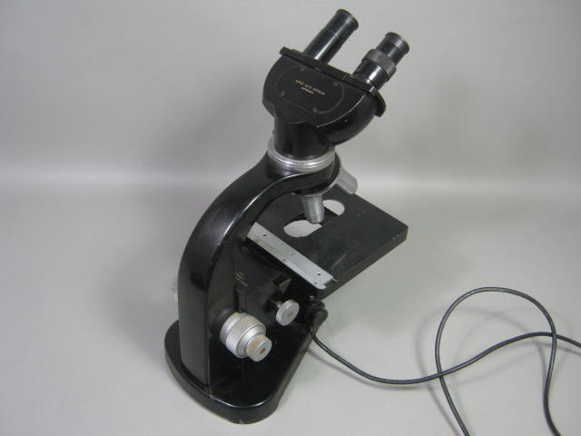 Vtg Ernst Leitz Wetzlar Germany Binocular Microscope W/ 4 Objective Lenses NR! 5