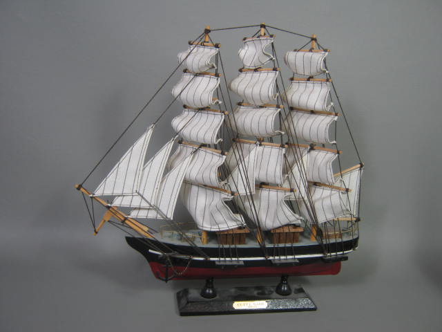 10 Vtg Wood Wooden Model Ship Sailboat Boat Lot Mayflower Cutty Sark HMS Bounty 5