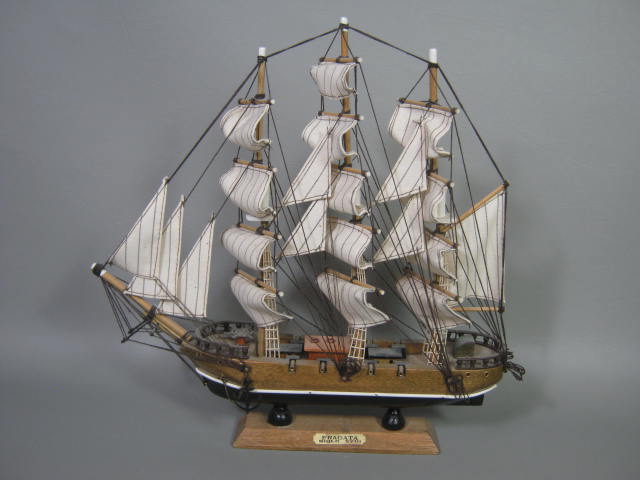 10 Vtg Wood Wooden Model Ship Sailboat Boat Lot Mayflower Cutty Sark HMS Bounty 7