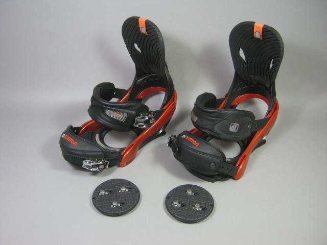 Mens 2005 Burton P1 Snowboard Bindings Size Large Black/Orange W/ Hardware NR!
