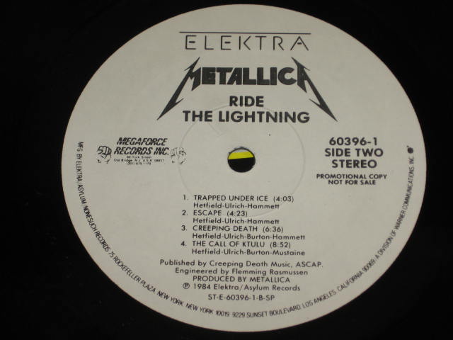 Metallica Ride The Lightning Promo Master Of Puppets + 1