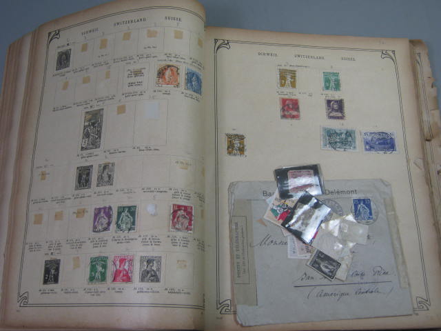 Antique Vtg International Postage Stamp Collection Album Lot 1860s-1970s Scott? 25