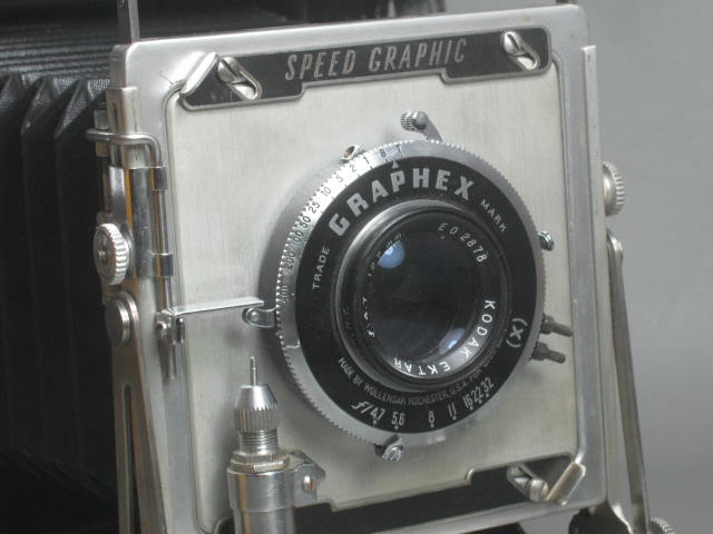 Graflex Graphex Speed Graphic 4x5 Large Format Camera 2 Lenses Flash Film Backs+ 3