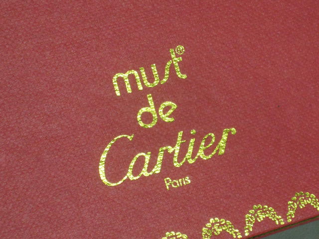 Must De Cartier Paris Happy Birthday Tri-Fold Burgundy Calfskin Leather Wallet 1