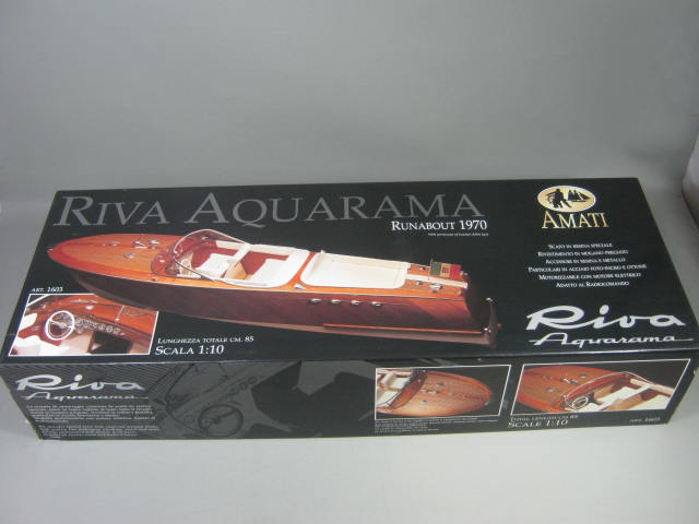 Amati Riva Aquarama Runabout 1970 1:10 Scale Wood Wooden Boat Model 1603 34" NR