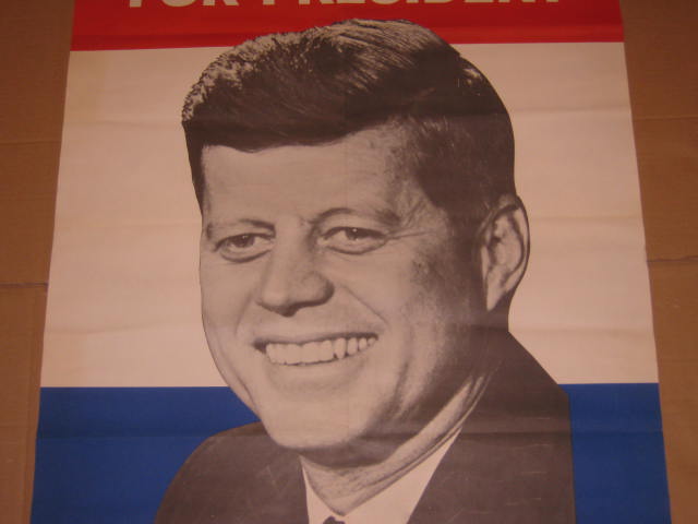 1960 JFK John F Kennedy For President Leadership The 60s Campaign Poster 28 x 41 2