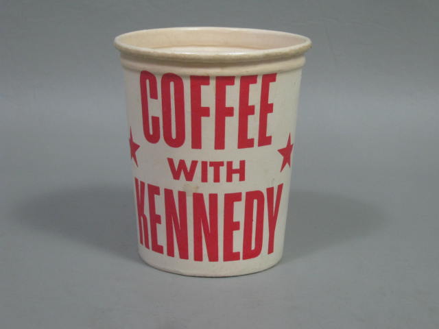1960 JFK John F Kennedy Campaign Poster A Time For Greatness + Paper Coffee Cup 7