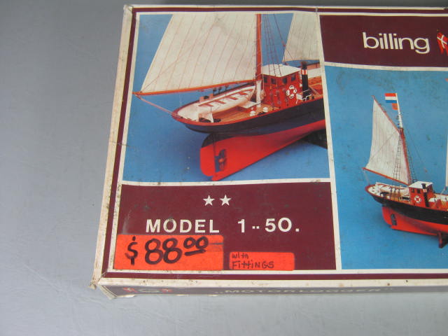 VTG RARE Billing Boats Motor Logger 494 Unbuilt Wood Wooden Model Kit In Box NR 9