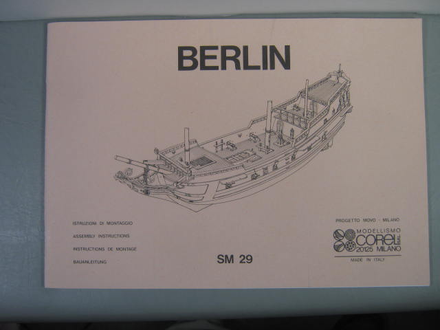 Corel Wood Wooden Ship Model Kit Berlin 1680 SM #29 1:40 Scale Made In Italy NR 9