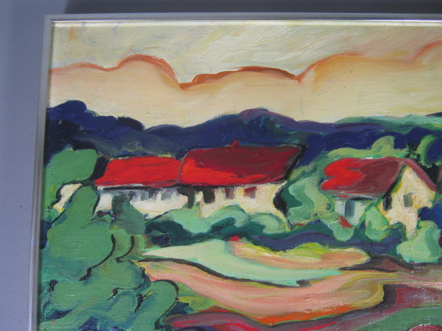 Vtg Original 1983 Margot Serowy Vermont Landscape Signed Oil Painting On Canvas 1