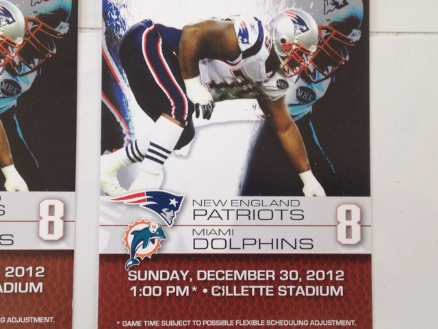 2 New England Patriots Miami Dolphins NFL Tickets Gillette 12/30 NO RESERVE!! 1