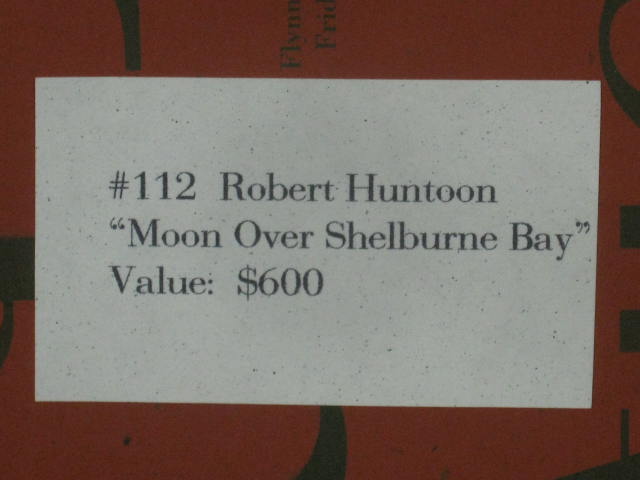 Vermont Artist Robert Huntoon Original Oil Painting Moon Over Shelburne Bay $600 5