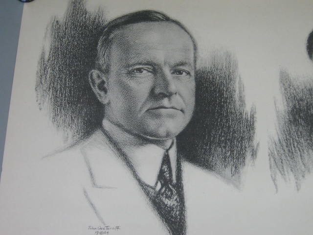 Rare Vtg 1924 Calvin Coolidge Charles Dawes Jugate Presidential Campaign Poster 1