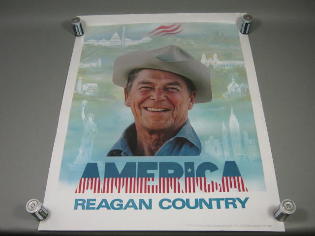 Vtg 1980 Ronald Reagan Country America Presidential Political Campaign Poster NR