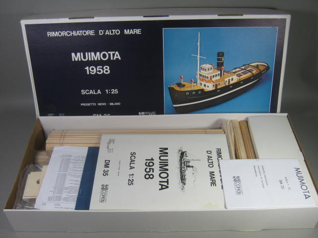 Corel Muimota 1958 SM 35 1:25 Scale Wood Wooden Ship Boat Model Unbuilt In Box 3