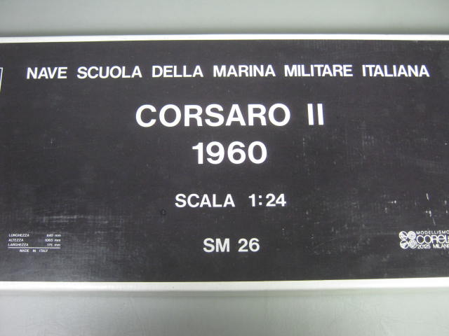 Corel Corsaro II 2 SM 26 1960 1:24 Scale Wood Wooden Ship Boat Model Kit Unbuilt 1