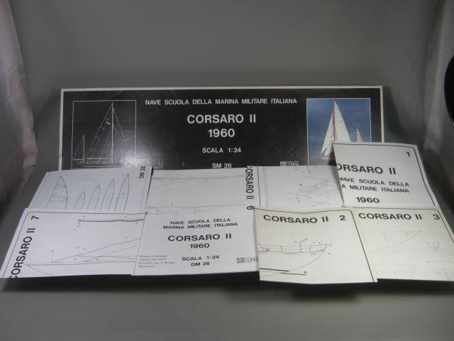 Corel Corsaro II 2 SM 26 1960 1:24 Scale Wood Wooden Ship Boat Model Kit Unbuilt 6