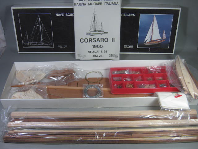 Corel Corsaro II 2 SM 26 1960 1:24 Scale Wood Wooden Ship Boat Model Kit Unbuilt 7