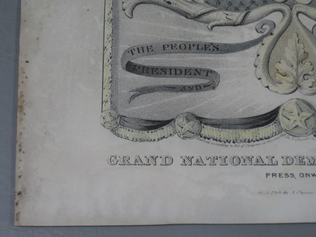 1844 Polk Dallas Grand National Banner Jugate Campaign Lithograph Print Currier 4