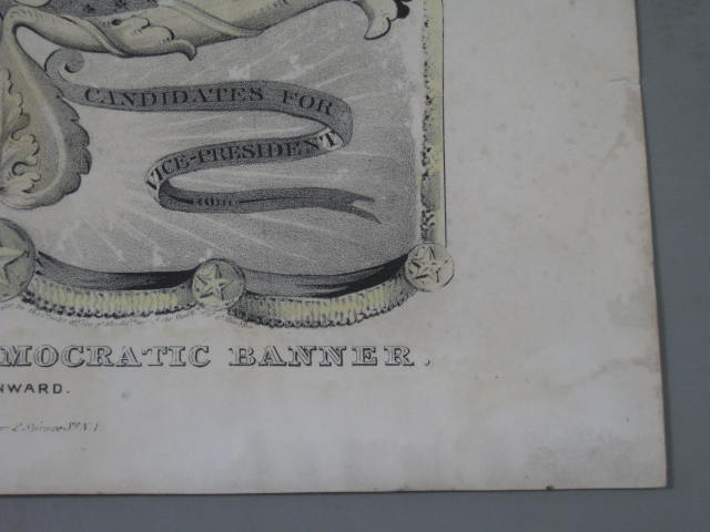 1844 Polk Dallas Grand National Banner Jugate Campaign Lithograph Print Currier 6